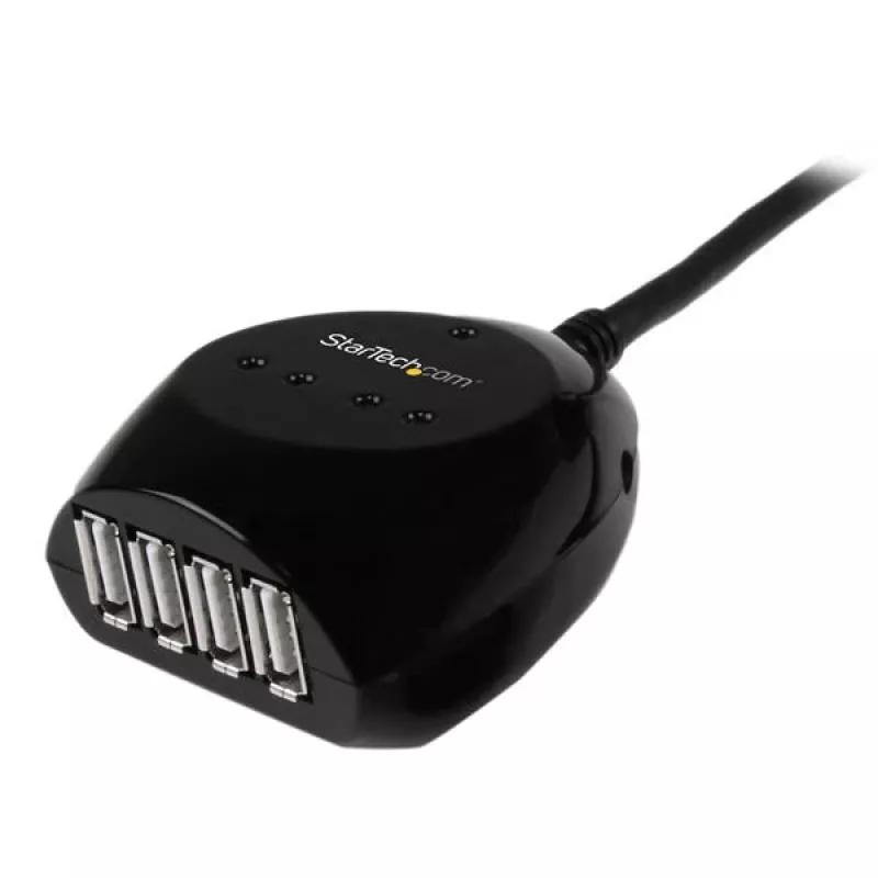 Cabo USB 2.0 ativo StarTech.com de 15 m com hub de 4 portas, USB 2.0, 480 Mbit/s, preto, 15 m, 110 – 240 V, 5 V