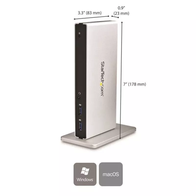 Docking station USB 3.0 para monitor duplo StarTech.com com DVI e suporte vertical