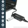 Hub USB 3.0 portátil de 3 portas StarTech.com com Gigabit Ethernet - Alumínio com cabo integrado~Hub USB 3.0 portátil de 3 portas com Gigabit Ethernet - 5 Gbit/s - Alumínio com cabo integrado