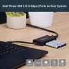 Hub USB 3.0 portátil de 3 portas StarTech.com com Gigabit Ethernet - Alumínio com cabo integrado~Hub USB 3.0 portátil de 3 portas com Gigabit Ethernet - 5 Gbit/s - Alumínio com cabo integrado