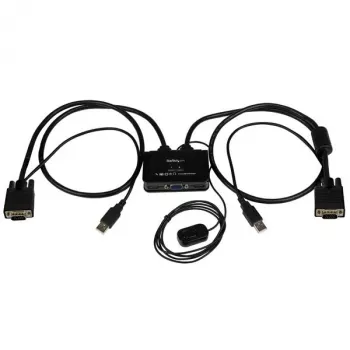 Comutador KVM de cabo USB VGA de 2 portas StarTech.com – alimentado por USB com comutador remoto