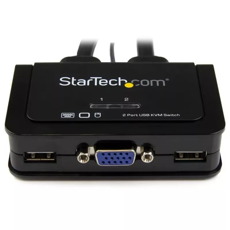 Comutador KVM de cabo USB VGA de 2 portas StarTech.com – alimentado por USB com comutador remoto