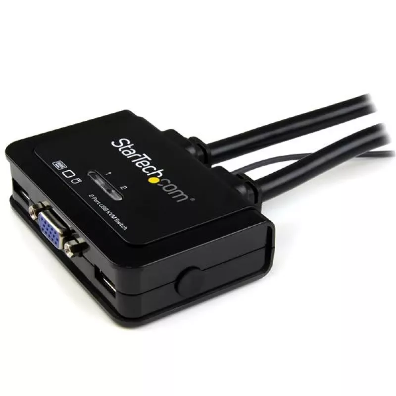 Comutador KVM de cabo USB VGA de 2 portas StarTech.com – alimentado por USB com comutador remoto