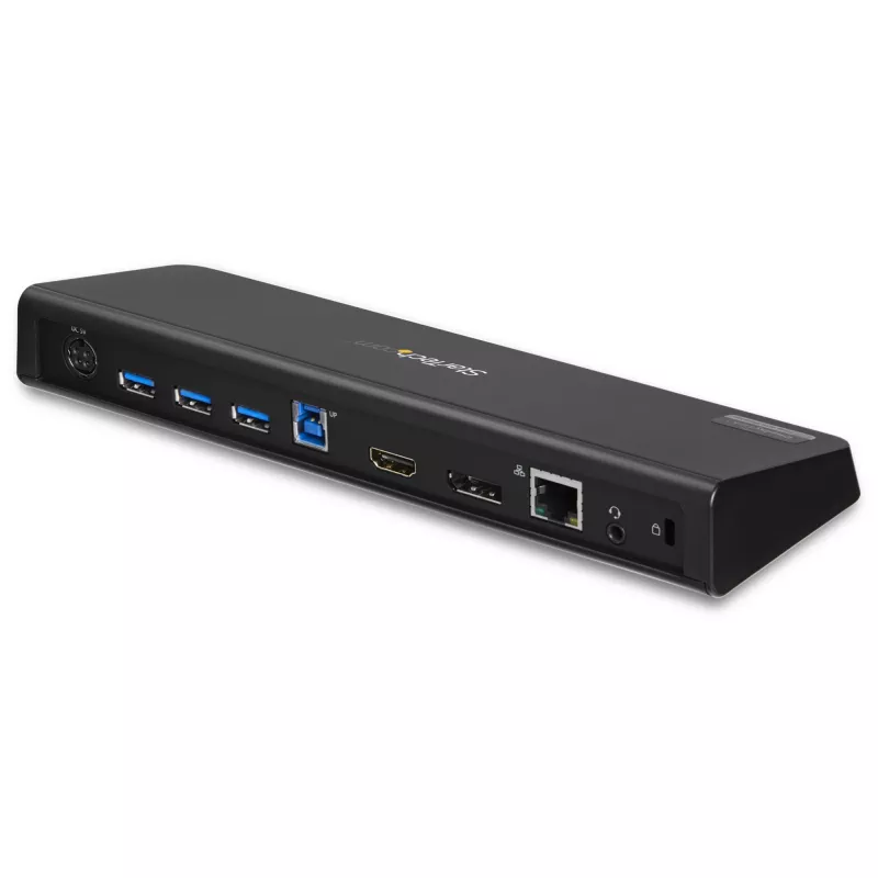 Docking station USB 3.0 para monitor duplo StarTech.com com HDMI e DisplayPort 4K – USB 3.0 para 4x USB-A, Ethernet, HDMI e DP – Docking station universal USB Type-A para portátil Mac e Windows