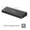 Docking station USB 3.0 para monitor duplo StarTech.com com HDMI e DisplayPort 4K – USB 3.0 para 4x USB-A, Ethernet, HDMI e DP – Docking station universal USB Type-A para portátil Mac e Windows