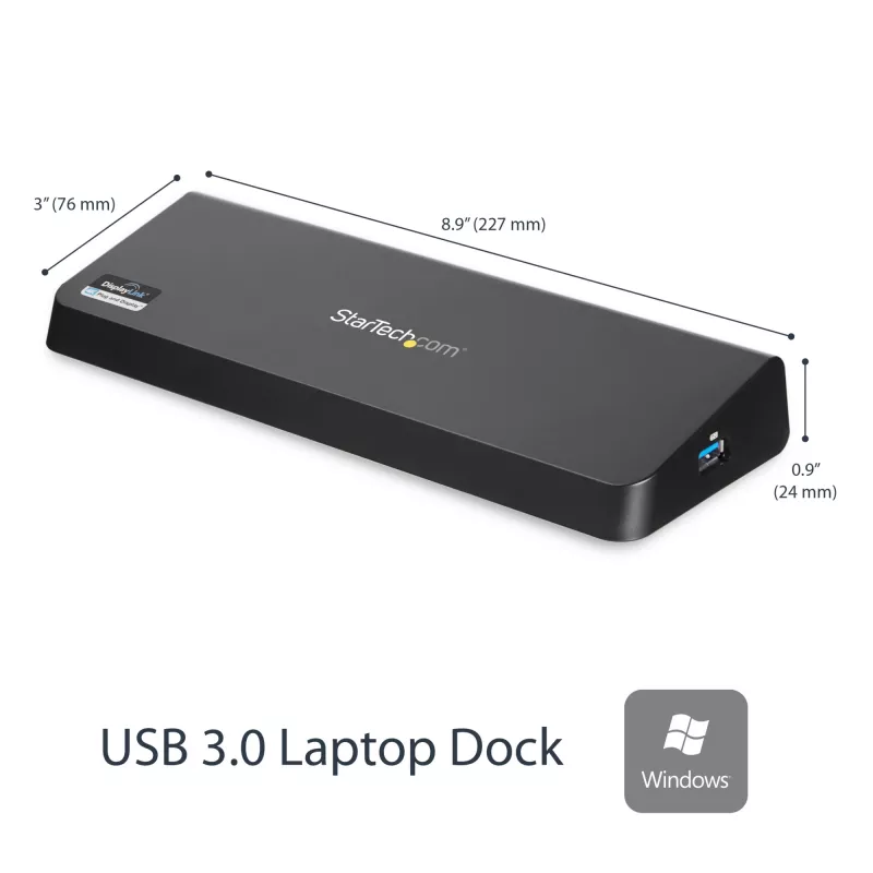 Docking station USB 3.0 para monitor duplo StarTech.com com HDMI e DisplayPort 4K – USB 3.0 para 4x USB-A, Ethernet, HDMI e DP – Docking station universal USB Type-A para portátil Mac e Windows