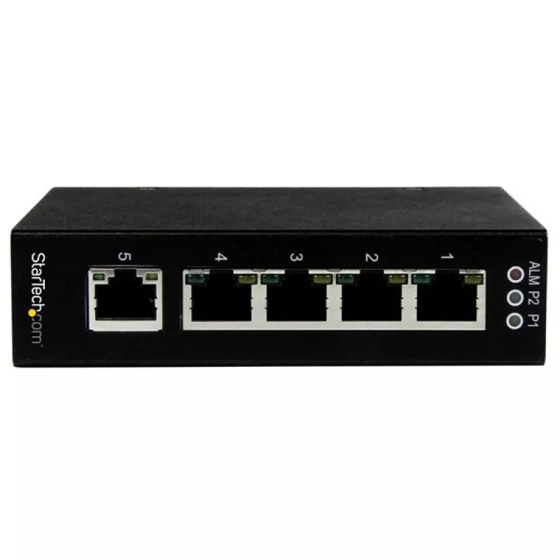 Comutador Ethernet Gigabit Industrial Não Gerido de 5 portas StarTech.com – calha DIN / montagem na parede