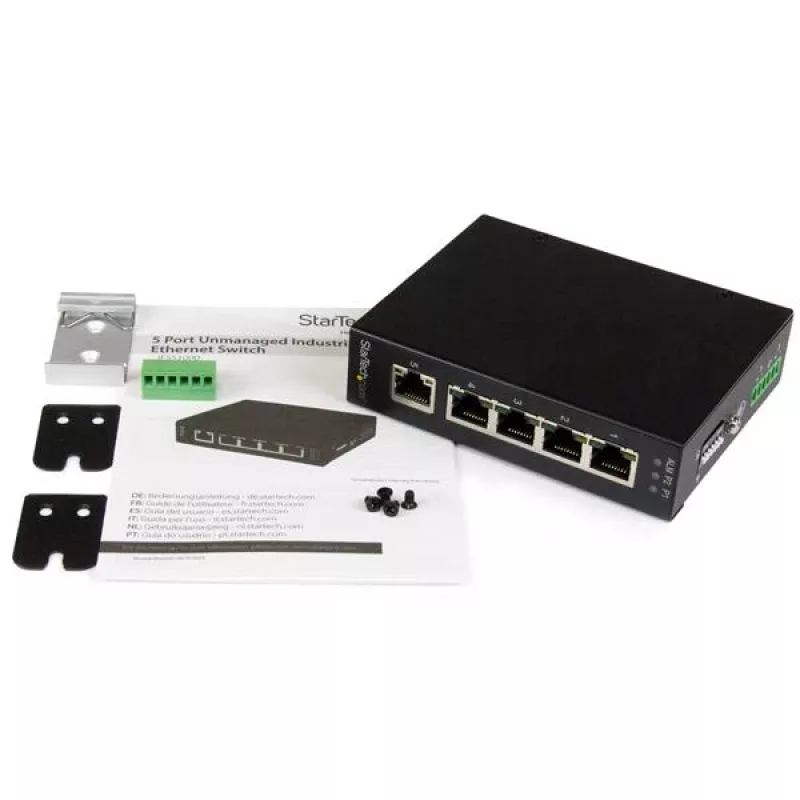 Comutador Ethernet Gigabit Industrial Não Gerido de 5 portas StarTech.com – calha DIN / montagem na parede
