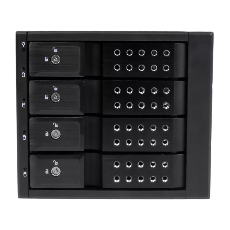 Backplane móvel de rack hot-swap trayless de alumínio de 4 baías StarTech.com para SAS II/SATA III de 3,5