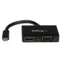 Adaptador A/V de viagem StarTech.com: Conversor 2-em-1 Mini DisplayPort para HDMI ou VGA