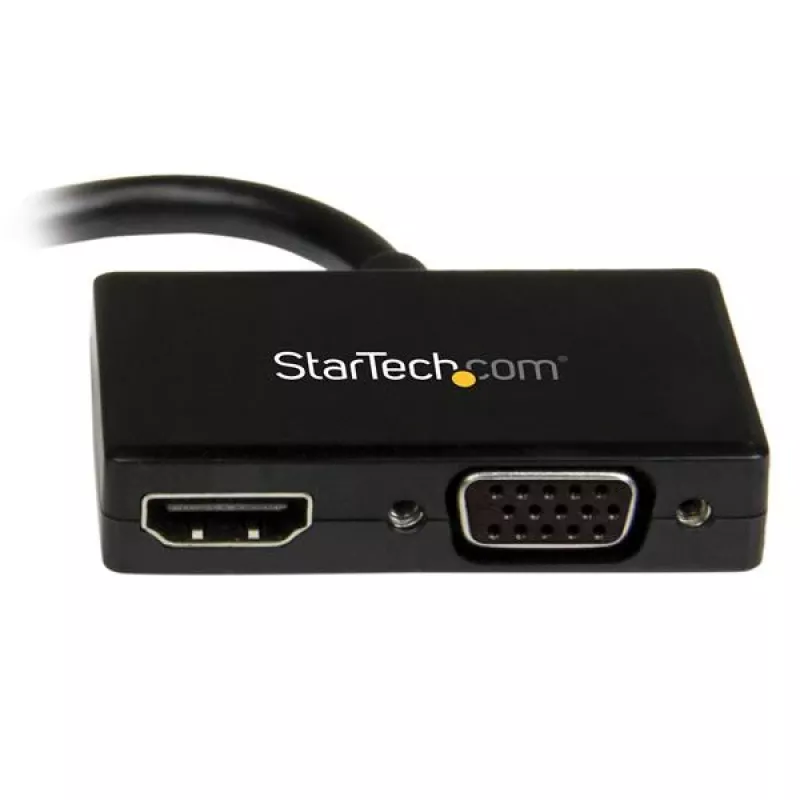Adaptador A/V de viagem StarTech.com: Conversor 2-em-1 Mini DisplayPort para HDMI ou VGA