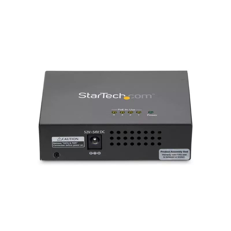 Midspan Gigabit de 4 portas StarTech.com – Injetor PoE+ – 802.3at/af