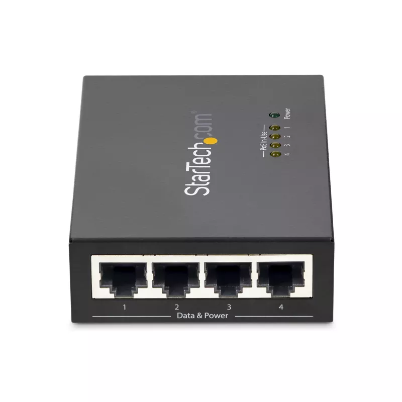 Midspan Gigabit de 4 portas StarTech.com – Injetor PoE+ – 802.3at/af