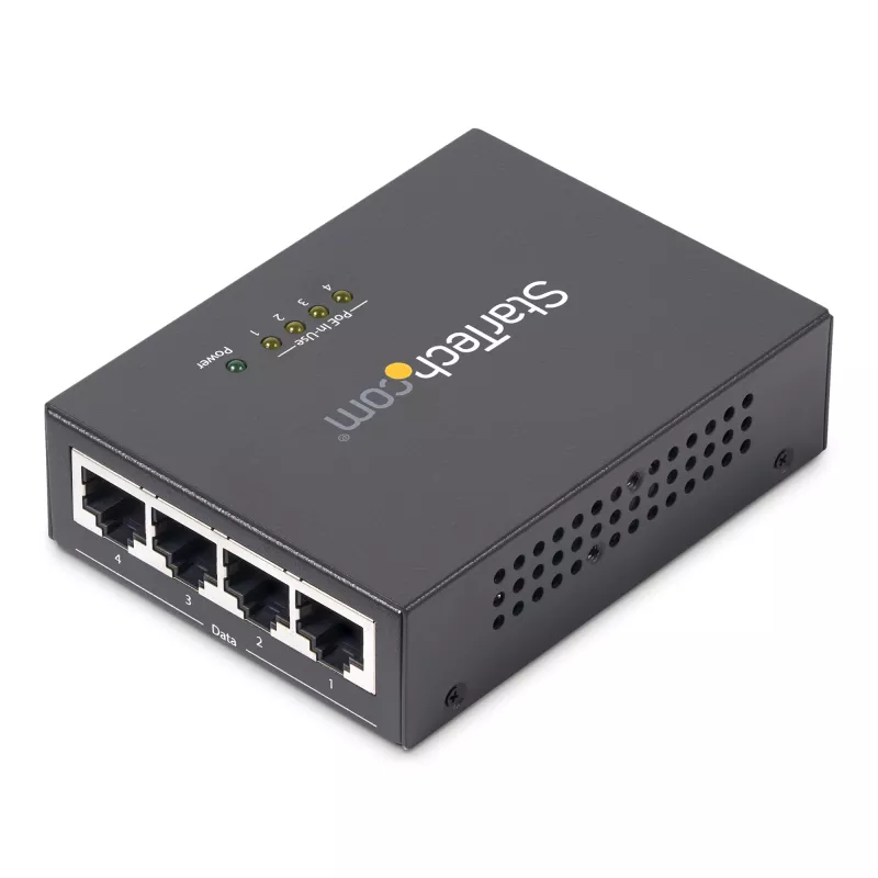 Midspan Gigabit de 4 portas StarTech.com – Injetor PoE+ – 802.3at/af