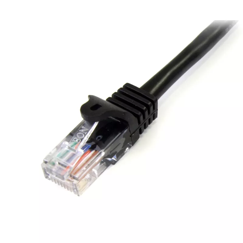 Cabo patch Cat5e StarTech.com com fichas RJ45 sem proteção da patilha – 2 m, preto
