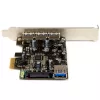 Placa PCI Express USB 3.0 de 4 portas StarTech.com, PCIe, USB 3.2 Gen 1 (3.1 Gen 1), Full-Height / Low-Profile, PCI 2.0, preto, aço inoxidável, 3 m