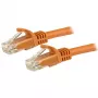 Cabo Ethernet CAT6 StarTech.com de 1 m - Laranja CAT 6 Gigabit Ethernet - 250MHz 100W PoE RJ45 UTP cabo de rede/patch com proteção do encaixe e alívio de tensão testado individualmente