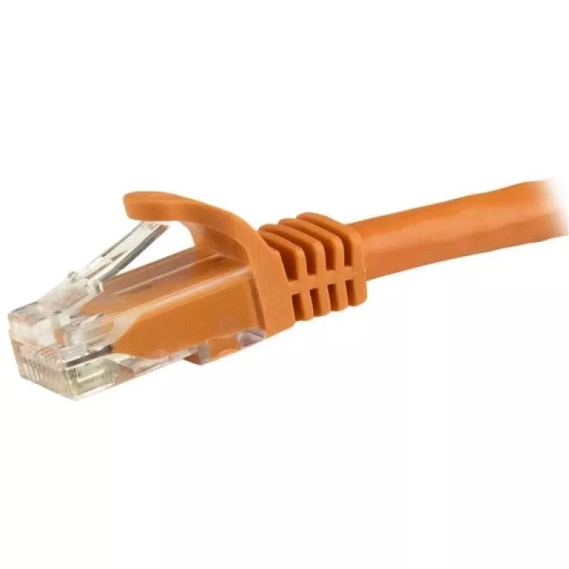 Cabo Ethernet CAT6 StarTech.com de 1 m - Laranja CAT 6 Gigabit Ethernet - 250MHz 100W PoE RJ45 UTP cabo de rede/patch com proteção do encaixe e alívio de tensão testado individualmente