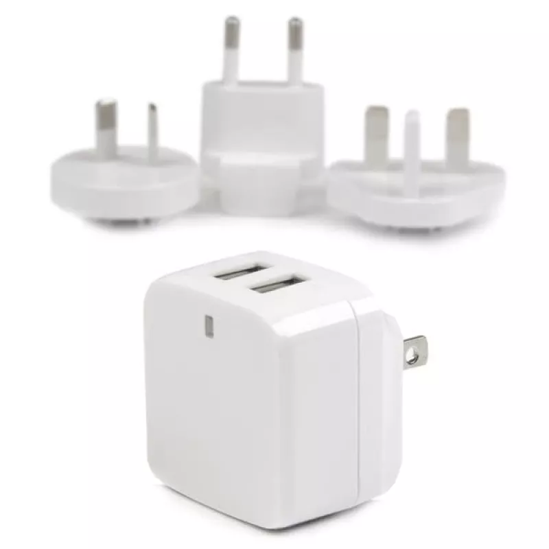 Carregador de parede USB de porta dupla StarTech.com – viagem internacional – 17 W/3,4 A – branco