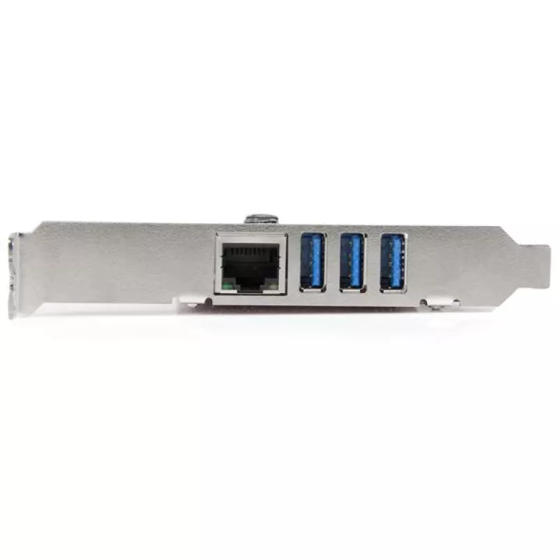 Placa PCI Express USB 3.0 de 3 portas StarTech.com + Gigabit Ethernet