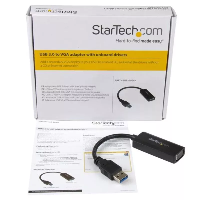 Adaptador USB 3.0 para VGA StarTech.com – instalação de controladores on-board – 1920x1200