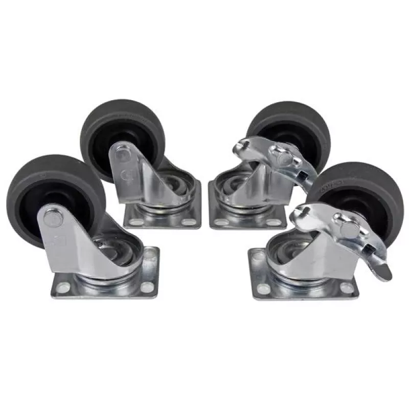 Rack de servidor aberto móvel de 4 postes 9U StarTech.com, rack de rede de quatro postes com rodas, rack de 19 polegadas para espaços reduzidos em casa/escritório, rack de dados pequeno para equipamento de computador/AV/IT – em conformidade TAA