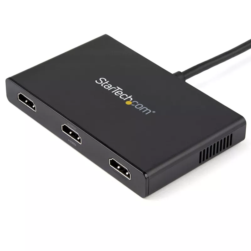 Adaptador multi-monitor de 3 portas StarTech.com – Mini DisplayPort para HDMI MST Hub – Triple 1080p ou Dual 4K 30Hz – Video Splitter para modo de ambiente de trabalho expandido apenas em Windows – mDP 1.2 para 3x HDMI