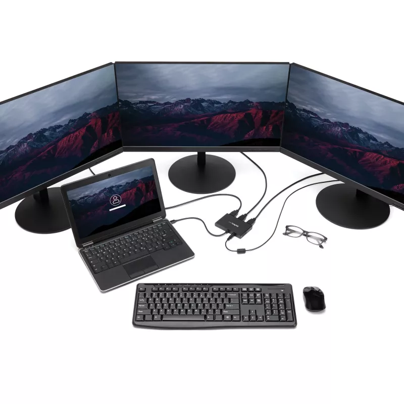 Adaptador multi-monitor de 3 portas StarTech.com – Mini DisplayPort para HDMI MST Hub – Triple 1080p ou Dual 4K 30Hz – Video Splitter para modo de ambiente de trabalho expandido apenas em Windows – mDP 1.2 para 3x HDMI