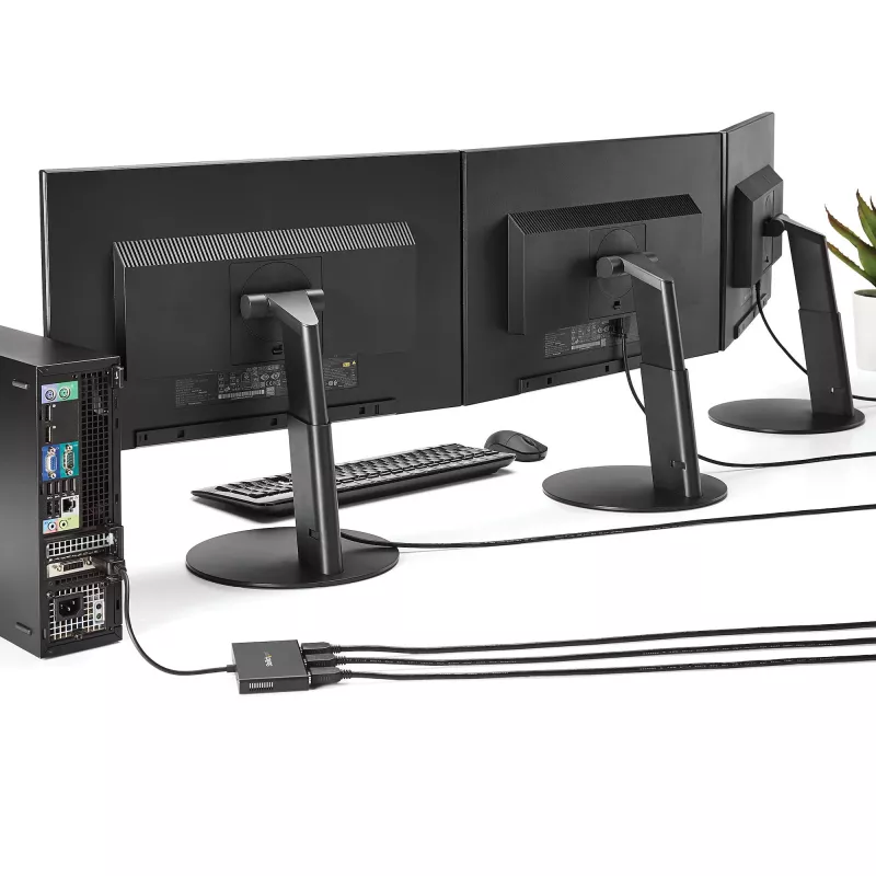 Adaptador multi-monitor de 3 portas StarTech.com – Mini DisplayPort para HDMI MST Hub – Triple 1080p ou Dual 4K 30Hz – Video Splitter para modo de ambiente de trabalho expandido apenas em Windows – mDP 1.2 para 3x HDMI