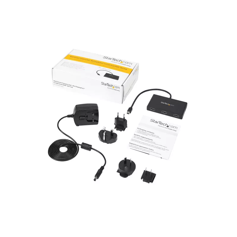 Adaptador multi-monitor de 3 portas StarTech.com – Mini DisplayPort para HDMI MST Hub – Triple 1080p ou Dual 4K 30Hz – Video Splitter para modo de ambiente de trabalho expandido apenas em Windows – mDP 1.2 para 3x HDMI