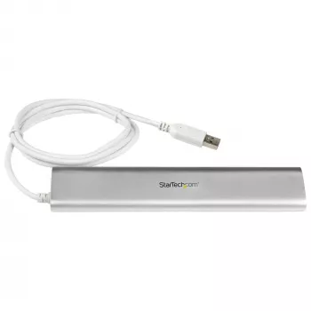 Hub USB de 7 portas StarTech.com, USB A para 7 portas USB-A, USB 5 Gbps, design robusto, alimentação por bus ou própria, expansão de hub USB 3.0 portátil para portátil com fonte de alimentação