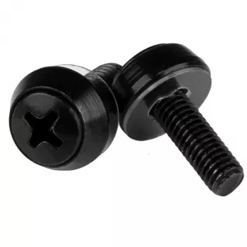 StarTech.com M5 x 12mm – Parafusos de montagem – pack de 50, preto, parafuso, aço inoxidável, chapa, uso geral, M5, cabeça lenticular