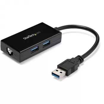 StarTech.com Adaptador USB para Ethernet, conversor de LAN USB 3.0 para Ethernet Gigabit 10/100/1000 para portáteis, cabo fixo de 11,8