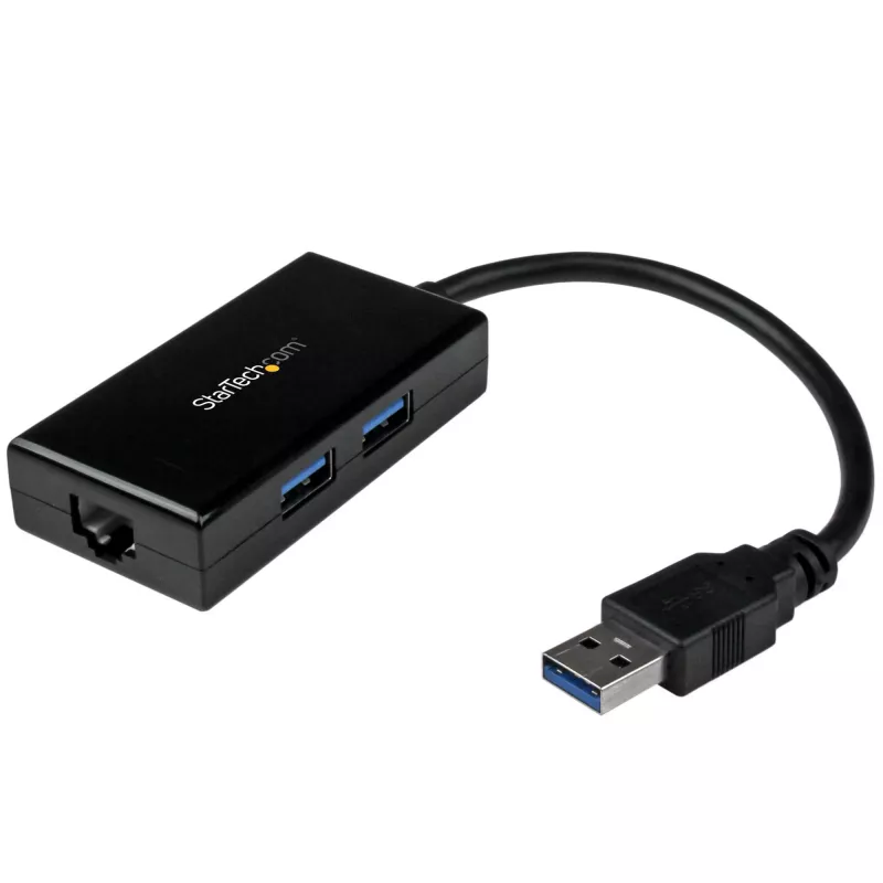 StarTech.com Adaptador USB para Ethernet, conversor de LAN USB 3.0 para Ethernet Gigabit 10/100/1000 para portáteis, cabo fixo de 11,8
