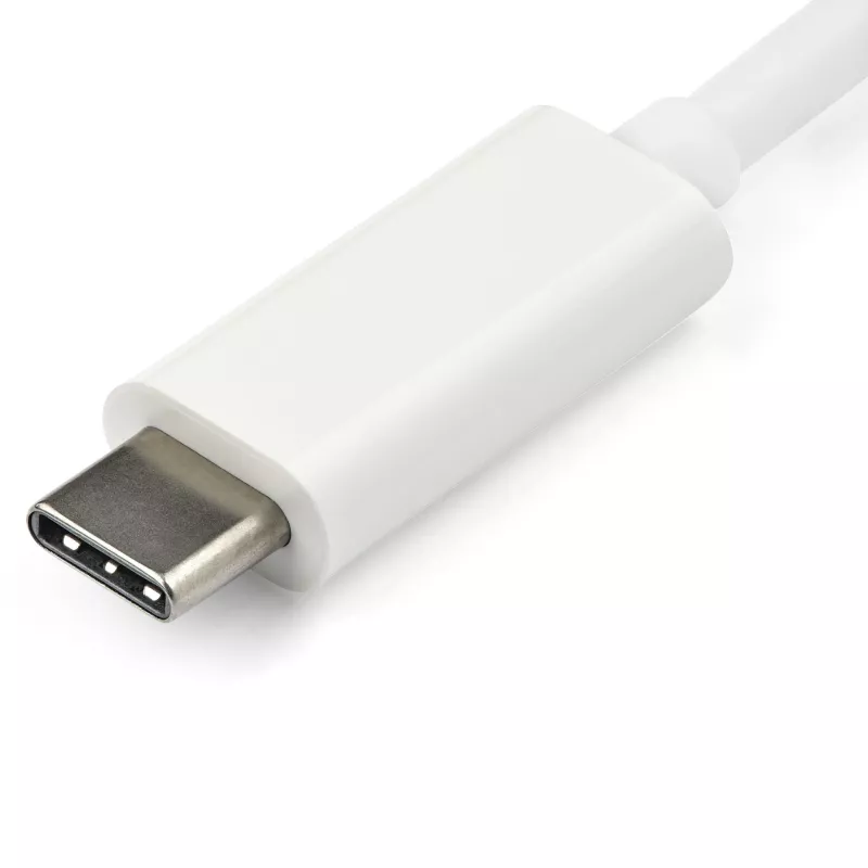 StarTech.com Adaptador USB-C para VGA – branco, 3.2 Gen 1 (3.1 Gen 1), USB Type-C, saída VGA (D-Sub), 1920 x 1200 píxeis