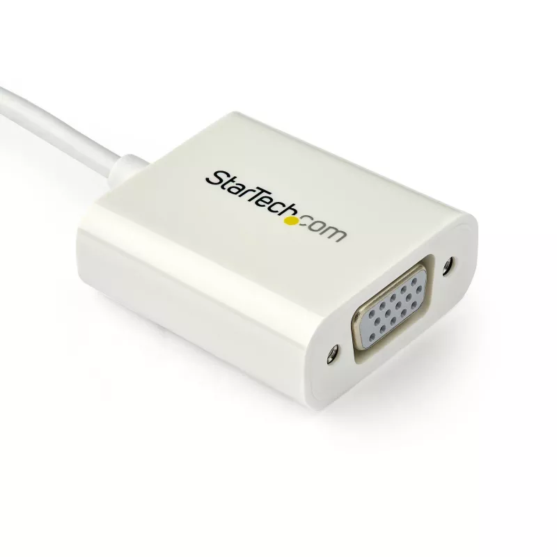 StarTech.com Adaptador USB-C para VGA – branco, 3.2 Gen 1 (3.1 Gen 1), USB Type-C, saída VGA (D-Sub), 1920 x 1200 píxeis