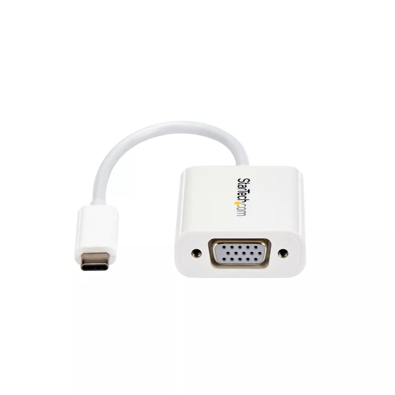 StarTech.com Adaptador USB-C para VGA – branco, 3.2 Gen 1 (3.1 Gen 1), USB Type-C, saída VGA (D-Sub), 1920 x 1200 píxeis