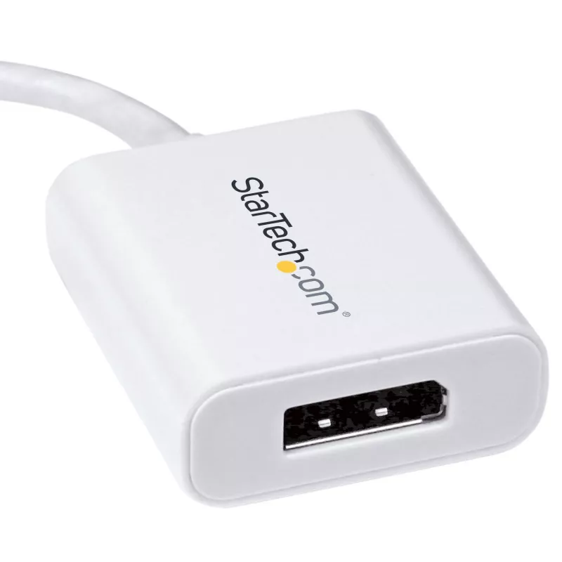 StarTech.com Adaptador USB-C para DisplayPort – 4K 60Hz/8K 30Hz – dongle adaptador USB Type-C para DP 1.4 HBR2 – conversor de vídeo compacto USB-C (DP Alt Mode) para monitor – compatível com Thunderbolt 3 – branco