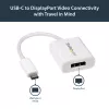 StarTech.com Adaptador USB-C para DisplayPort – 4K 60Hz/8K 30Hz – dongle adaptador USB Type-C para DP 1.4 HBR2 – conversor de vídeo compacto USB-C (DP Alt Mode) para monitor – compatível com Thunderbolt 3 – branco