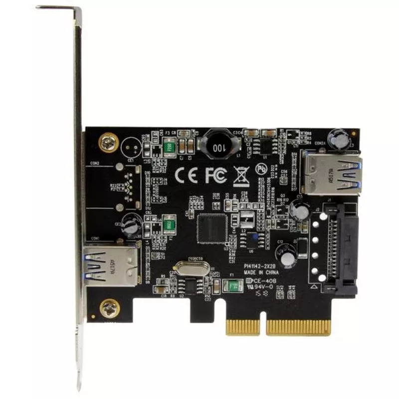 StarTech.com Placa USB 3.1 (10Gbps) de 2 portas – USB-A, 1x externa, 1x interna – PCIe