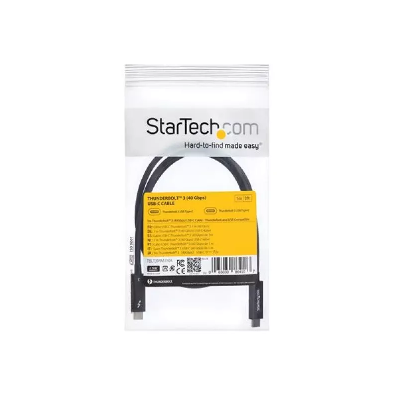 StarTech.com Cabo Thunderbolt 3 de 3 pés (1 m) com Power Delivery de 100 W – 40 Gbit/s