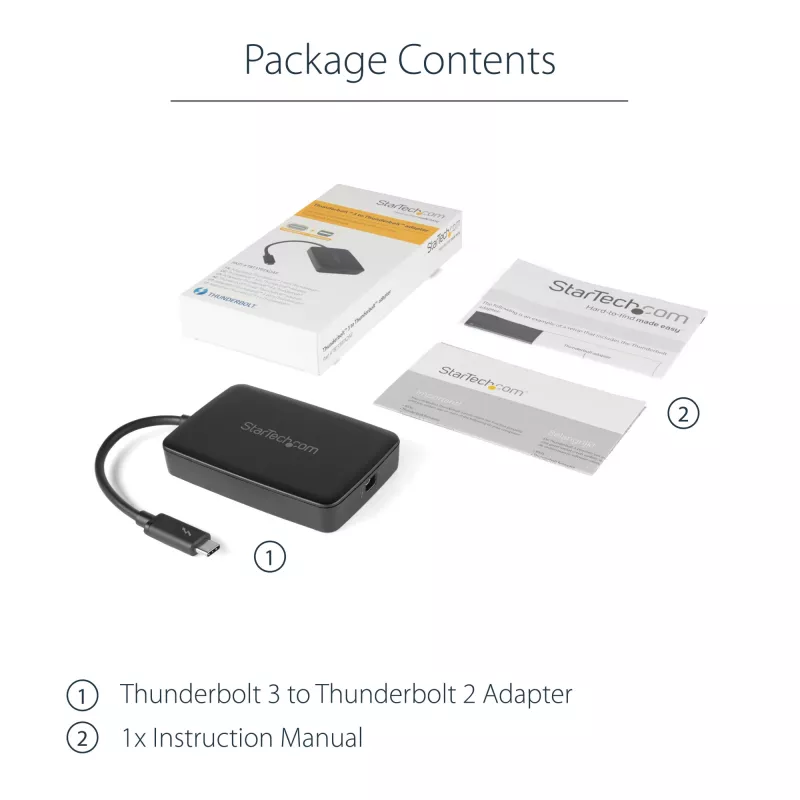 StarTech.com Adaptador Thunderbolt 3 para Thunderbolt 2 – portátil TB3 para monitores e dispositivos TB2 – conversor Thunderbolt 2 20 Gbit/s ou Thunderbolt 1 10 Gbit/s – certificado Thunderbolt 3 – Windows/Mac