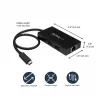 StarTech.com Hub USB 3.0 de 3 portas mais Gigabit Ethernet – USB-C – inclui fonte de alimentação