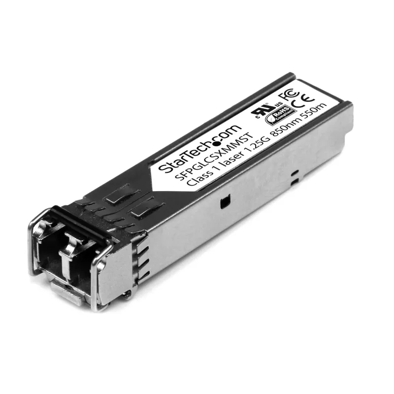 StarTech.com Módulo transceptor SFP compatível com Cisco GLC-SX-MM – 1000BASE-SX – pack de 10~Pack de 10 módulo SFP compatível com Cisco GLC-SX-MM (pack de 10) – 1000BASE-SX – transceptor ótico de fibra multimodo MMF 1GbE – SFP Gigabit Ethernet 1GE – LC 550 m – 850 nm – DDM Cisco IE3200, IE3300, ME1200