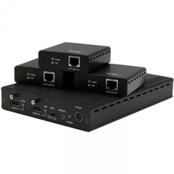StarTech.com Kit extensor HDBaseT de 3 portas com 3 recetores – splitter 1x3 HDMI sobre CAT5e – até 4K