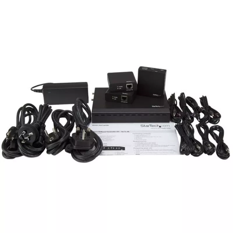 StarTech.com Kit extensor HDBaseT de 3 portas com 3 recetores – splitter 1x3 HDMI sobre CAT5e – até 4K
