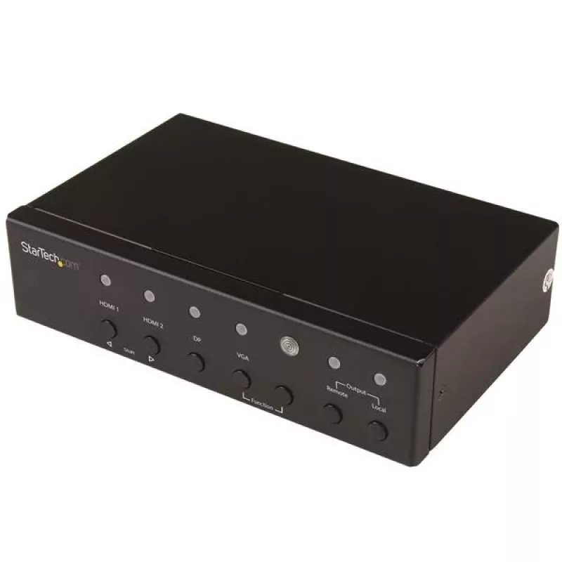 StarTech.com Extensor HDBaseT multi-entrada com comutador integrado – DisplayPort, VGA e HDMI sobre CAT5e ou CAT6 – até 4K