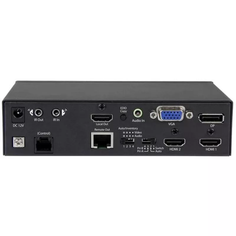 StarTech.com Extensor HDBaseT multi-entrada com comutador integrado – DisplayPort, VGA e HDMI sobre CAT5e ou CAT6 – até 4K