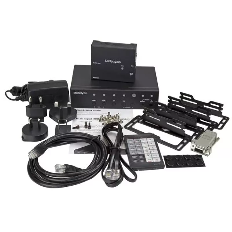StarTech.com Extensor HDBaseT multi-entrada com comutador integrado – DisplayPort, VGA e HDMI sobre CAT5e ou CAT6 – até 4K