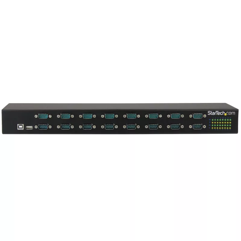 StarTech.com Hub adaptador USB para serial de 16 portas, USB 2.0 Type-B, serial, 480 Mbit/s, preto, aço, 36 W